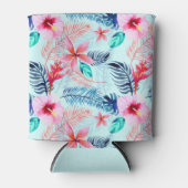 Tropisch blauw Floral Pattern Koelbox Blikjeskoeler (Voorkant)