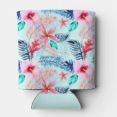 Tropisch blauw Floral Pattern Koelbox Blikjeskoeler (Achterkant)