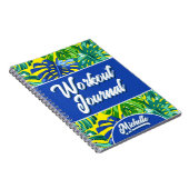 Tropisch blauw geel Oerwoud verlaat workout Notitieboek (Rechterzijde)