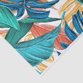 Tropisch Blauw gele bladeren Tissuepapier (Detail)