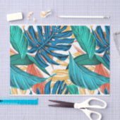 Tropisch Blauw gele bladeren Tissuepapier (Craft)