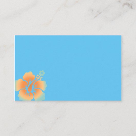 Tropisch Blauw Groen Hibiscus Bloem Visitekaartje (Achterkant)