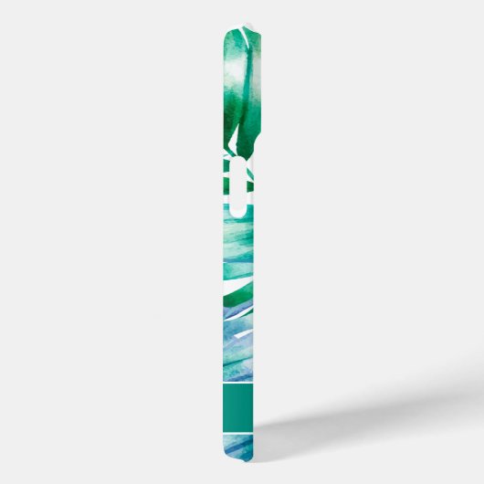 Tropisch Blauw Groen Palmvaten Persoonlijke naam Case-Mate iPhone Case (Achterkant / Rechts)