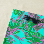 Tropisch blauw groene firmanaam initiaal modern st strandlaken (In situ)