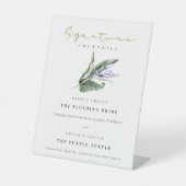 Tropisch blauw handtekening Drink Cocktails Reclamebord Met Voetstuk (Voorkant)