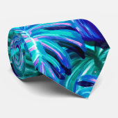 Tropisch Blauw Hawaiiaans patroon Stropdas (Opgerold)