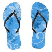 Tropisch blauw Hawaiian Tiki maskers Teenslippers (Voetbed)