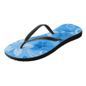 Tropisch blauw Hawaiian Tiki maskers Teenslippers (Schuin)