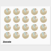 Tropisch blauw hibiscus Beach Wedding Favor Sticke Ronde Sticker (Vel)