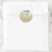 Tropisch blauw hibiscus Beach Wedding Favor Sticke Ronde Sticker (Tas)