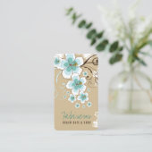 Tropisch blauw Hibiscus-bloemen en zwenkrietjes Visitekaartje (Staand voorkant)