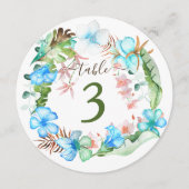 Tropisch blauw Hibiscus-bloemen met baard tabelnum Kaart (Voorkant)