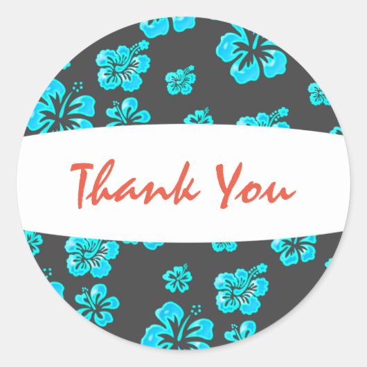 Tropisch blauw Hibiscus bloemenplukker Ronde Sticker (Voorkant)