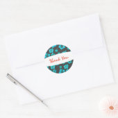 Tropisch blauw Hibiscus bloemenplukker Ronde Sticker (Envelop)