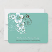 Tropisch Blauw Hibiscus Bruiloft Dank u Opmerking  Notitiekaartje (Achterkant)