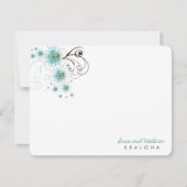 Tropisch Blauw Hibiscus Bruiloft Dank u Opmerking Notitiekaartje (Voorkant)