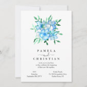 Tropisch blauw Hibiscus Flowers Weddenschap Kaart (Voorkant)