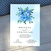 Tropisch blauw Hibiscus Flowers Weddenschap Kaart