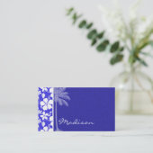 Tropisch blauw Hibiscus; Palm Visitekaartje (Staand voorkant)