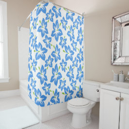 Tropisch blauw hibiscus Shower-gordijn Douchegordijn