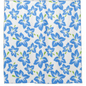 Tropisch blauw hibiscus Shower-gordijn Douchegordijn (Voorkant)