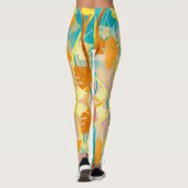Tropisch Blauw Lagoon Botanisch Leggings (Achterkant)