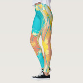 Tropisch Blauw Lagoon Botanisch Leggings (Links)