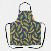 Tropisch blauw leder schort (Voorkant)