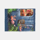 Tropisch  blauw marmer Palace All-Over-Print Fleece Deken (Voorkant (Horizontaal))