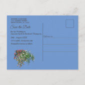 Tropisch blauw marmerpaleis aankondigingskaart (Achterkant)