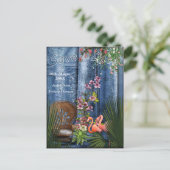 Tropisch blauw marmerpaleis aankondigingskaart (Staand voorkant)