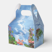 Tropisch blauw marmerpaleis bedankdoosjes (Achterkant)