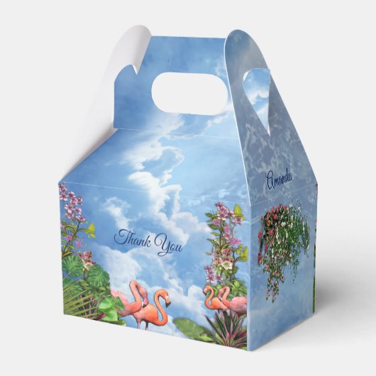 Tropisch blauw marmerpaleis bedankdoosjes (Achterkant)