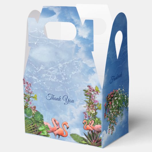Tropisch blauw marmerpaleis bedankdoosjes (Geopend)