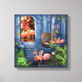 Tropisch  blauw marmerpaleis canvas afdruk (Voorkant)