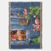 Tropisch blauw marmerpaleis deken (Voorkant Verticaal)