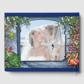 Tropisch blauw marmerpaleis gastenboek (Achterkant)