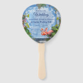 Tropisch blauw marmerpaleis handwaaier (Voorkant)