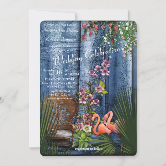 Tropisch  blauw marmerpaleis kaart (Voorkant)