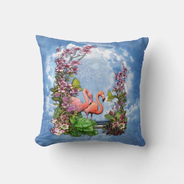 Tropisch  blauw marmerpaleis kussen (Voorkant)