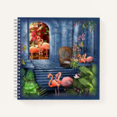 Tropisch  blauw marmerpaleis notitieboek (Voorkant)