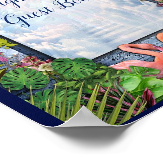 Tropisch  blauw marmerpaleis poster (Hoek)