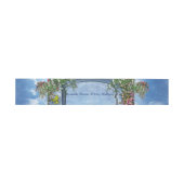 Tropisch  blauw marmerpaleis uitnodigingen wikkel (Vlak)