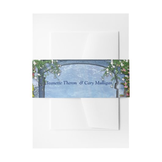 Tropisch blauw marmerpaleis uitnodigingen wikkel (Voorkant Voorbeeld)