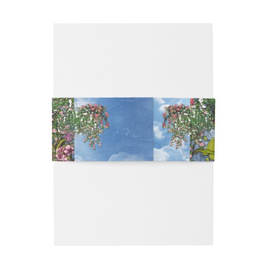 Tropisch  blauw marmerpaleis uitnodigingen wikkel (Achterkant Voorbeeld)