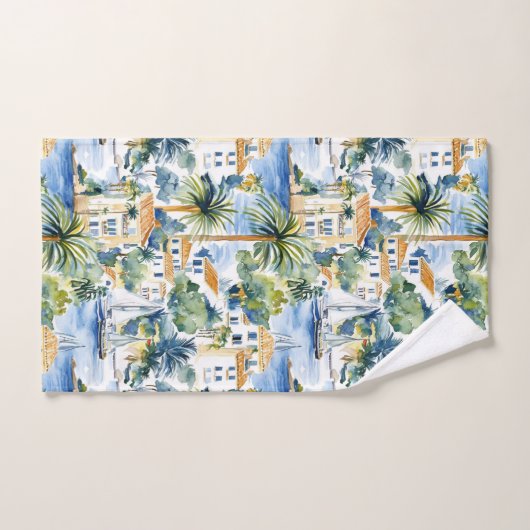 Tropisch Blauw Mediterraan   Bad Handdoek (Handdoek)