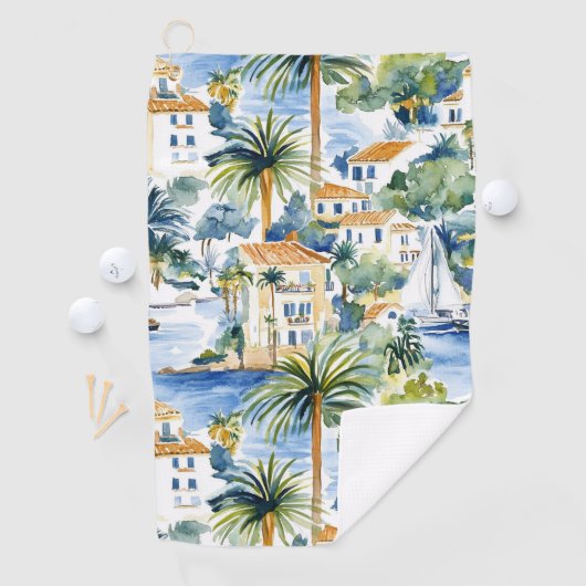 Tropisch Blauw Mediterraan Golfhanddoek (Insitu)