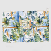 Tropisch Blauw Mediterraan Golfhanddoek (Horizontaal)
