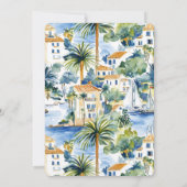 Tropisch blauw mediterraan Vrijgezellenfeest Kaart (Achterkant)