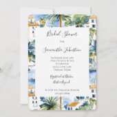 Tropisch blauw mediterraan Vrijgezellenfeest Kaart (Voorkant)